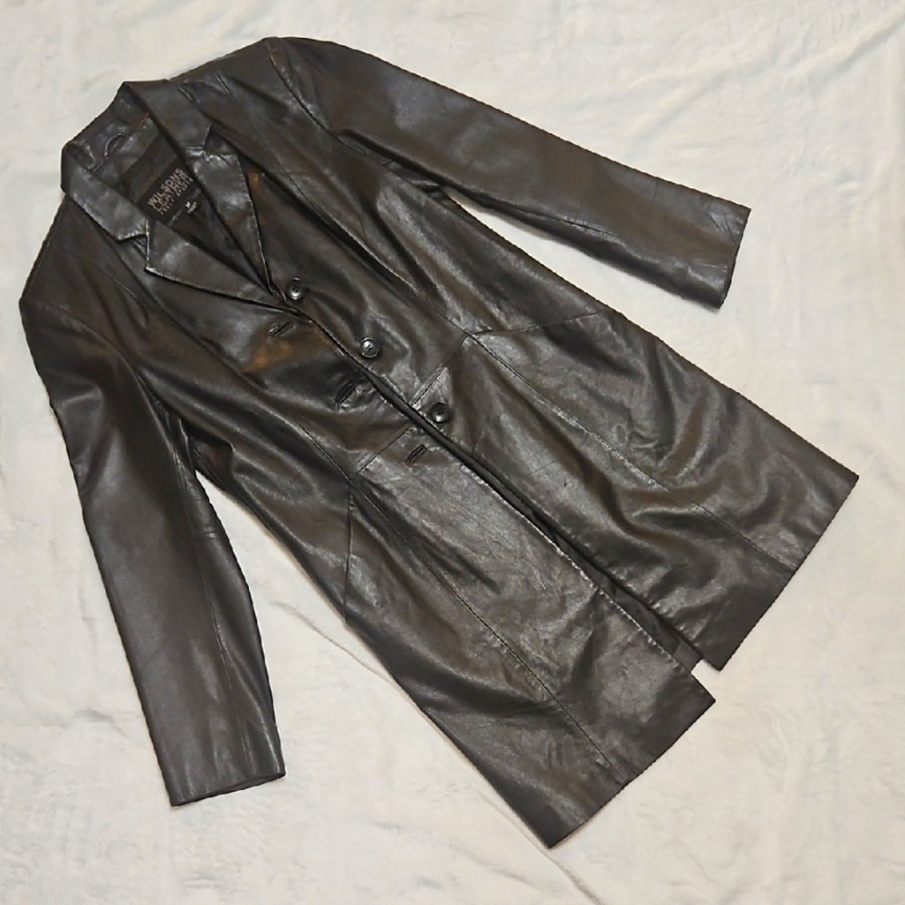 WILSONS LEATHER Nora Button Down Lamb Trench